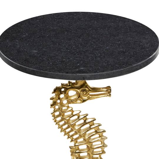 28" Gold Aluminum Coastal Accent Table